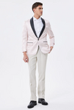 Men's Light Pink Shawl Lapel Blazer