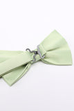 Men's Light Green Adjustable Bow Tie Solid Formal Tuxedo Bowtie