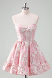 Cute Ball Gown Sweetheart Satin Homecoming Dress with Ruffle