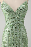 Stylish Green Sheath Criss Cross Back Short Homecoming Dress with Sequins