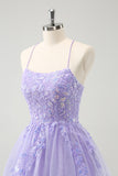 Sparkly Blue A Line Spaghetti Straps Sequin Short Homecoming Dress with Lace Up Back