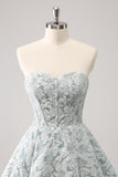 Cute Grey Green A Line Sweetheart Corset Short Homecoming Dress