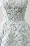 Cute Grey Green A Line Sweetheart Corset Short Homecoming Dress