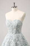 Cute Grey Green A Line Sweetheart Corset Short Homecoming Dress