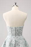 Cute Grey Green A Line Sweetheart Corset Short Homecoming Dress