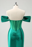 Glitter Green Tight Off the shoulder Corset Homecoming Dress with Beading