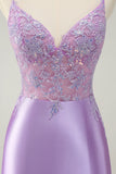 Gorgeous Lilac Bodycon Spaghetti Straps Short Homecoming Dress with Sequins