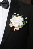 Men's Burgundy Flower Wedding Party