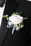 Men's Burgundy Flower Wedding Party