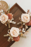 Men's Apricot Boutonniere for Wedding Party