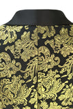 Men's Golden Notched Lapel Jacquard Blazer