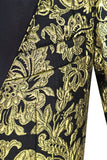 Men's Golden Notched Lapel Jacquard Blazer