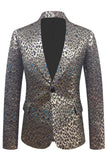 Men's Golden Jacquard Shawl Lapel Blazer