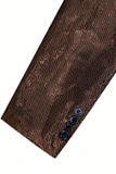 Men's Sparkly Brown One Button Shawl Lapel Blazer