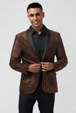 Men's Brown Shawl Lapel One Button Prom Blazer