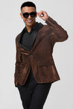 Men's Brown Shawl Lapel One Button Prom Blazer