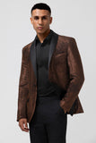 Men's Brown Shawl Lapel One Button Prom Blazer