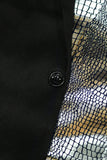 Men's Sparkly Black Golden 2 Pieces One Button Notched Lapel Prom Suit