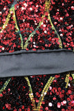 Men's Sparkly Red Sequins Shawl Lapel Party Blazer