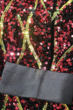 Men's Sparkly Red Sequins Shawl Lapel Party Blazer