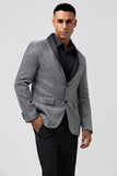 Men's Grey Shawl Lapel Single Breasted Prom Blazer