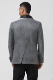 Men's Grey Shawl Lapel Single Breasted Prom Blazer