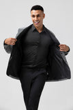 Men's Grey Shawl Lapel Single Breasted Prom Blazer