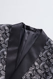 Men's Black Shawl Lapel One Button Jacquard Prom Blazer