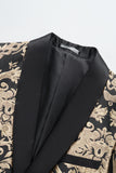 Men's Black Golden Shawl Lapel One Button Jacquard Prom Blazer