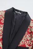 Men's Red Shawl Lapel One Button Jacquard Prom Blazer