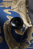 Men's Royal Blue Shawl Lapel One Button Jacquard Prom Blazer