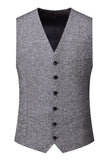 Men's Grey Single Breasted Notch Lapel 3 Piece Prom Suits