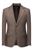 Men's Brown Single Breasted Notch Lapel 3 Piece Prom Suits