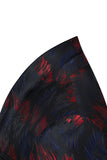 Men's Dark Navy Shawl Lapel Jacquard One Button 2 Piece Guest Suits