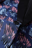 Men's Dark Blue Shawl Lapel Jacquard One Button 2 Piece Groomsmen Suits