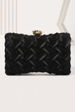 Elegant Black Satin Wedding Clutch Purses