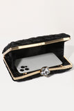 Elegant Black Satin Wedding Clutch Purses