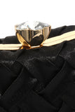 Elegant Black Satin Wedding Clutch Purses