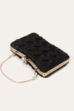 Elegant Black Satin Wedding Clutch Purses