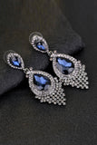 Royal Blue Bride's Alloy Rhinestone Tear Drop Shaped Earrings (1pair )