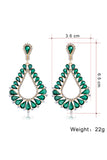 Dark Green Crystal Marquise Bridal Earrings