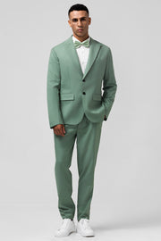 Men's Grey Green Notch Lapel Single Breasted 2 Piece Prom Suits