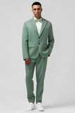 Men's Grey Green Notch Lapel Single Breasted 2 Piece Prom Suits