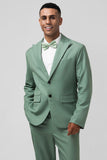 Men's Grey Green Notch Lapel Single Breasted 2 Piece Prom Suits