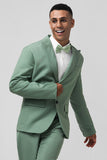 Men's Grey Green Notch Lapel Single Breasted 2 Piece Prom Suits