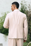 Men's Light Pink One Button Shawl Lapel 3 Piece Wedding Suits