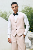 Men's Light Pink One Button Shawl Lapel 3 Piece Wedding Suits