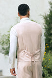 Men's Light Pink One Button Shawl Lapel 3 Piece Wedding Suits