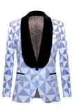 Men's Yellow Shawl Lapel 2 Piece Geometrical Suits