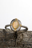 Silver Opal Oval Adjustable Ring